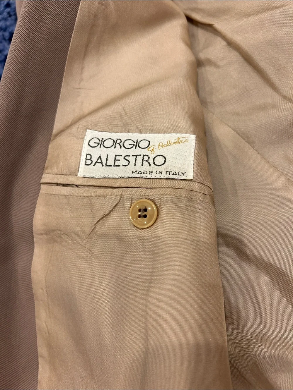 Vintage 1980s ITALIAN Men's Double-Breasted Taupe Suit - Classic Two-Piece Set